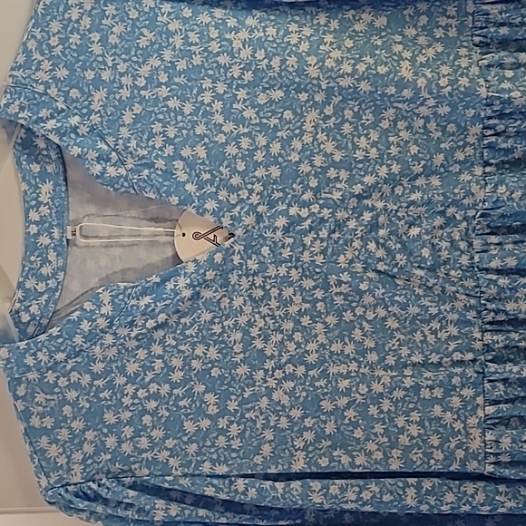 Chic Blue Floral Midi Dress - Picture 4 of 9